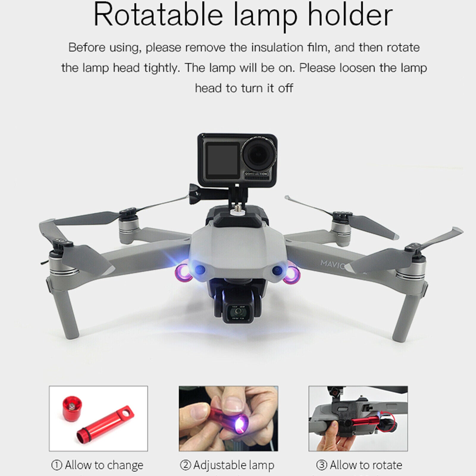 Night Flying Light Searchlight Set For DJI Mavic Air 2 Drone Accessories Parts