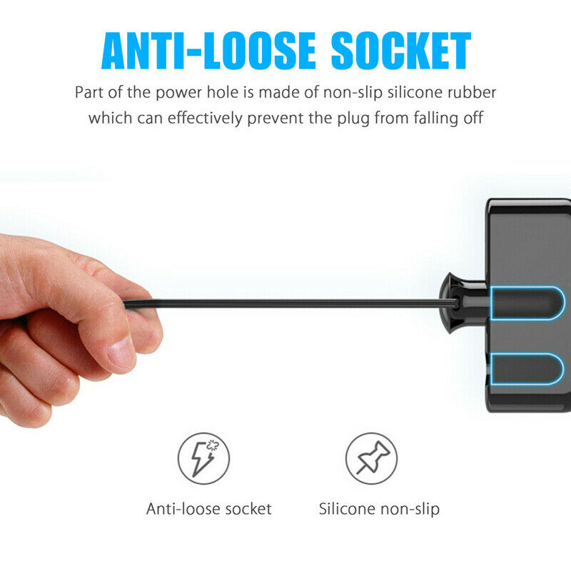 3Way 12/24V Charger Dual USB Car Cigarette Lighter Socket Power Adapter Splitter
