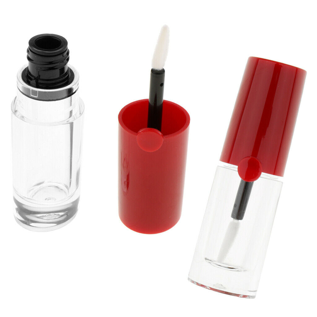 2 Pcs 5ml Clear Empty Lip Gloss Containers, Mini Refillable Travel Lip Gloss Lip
