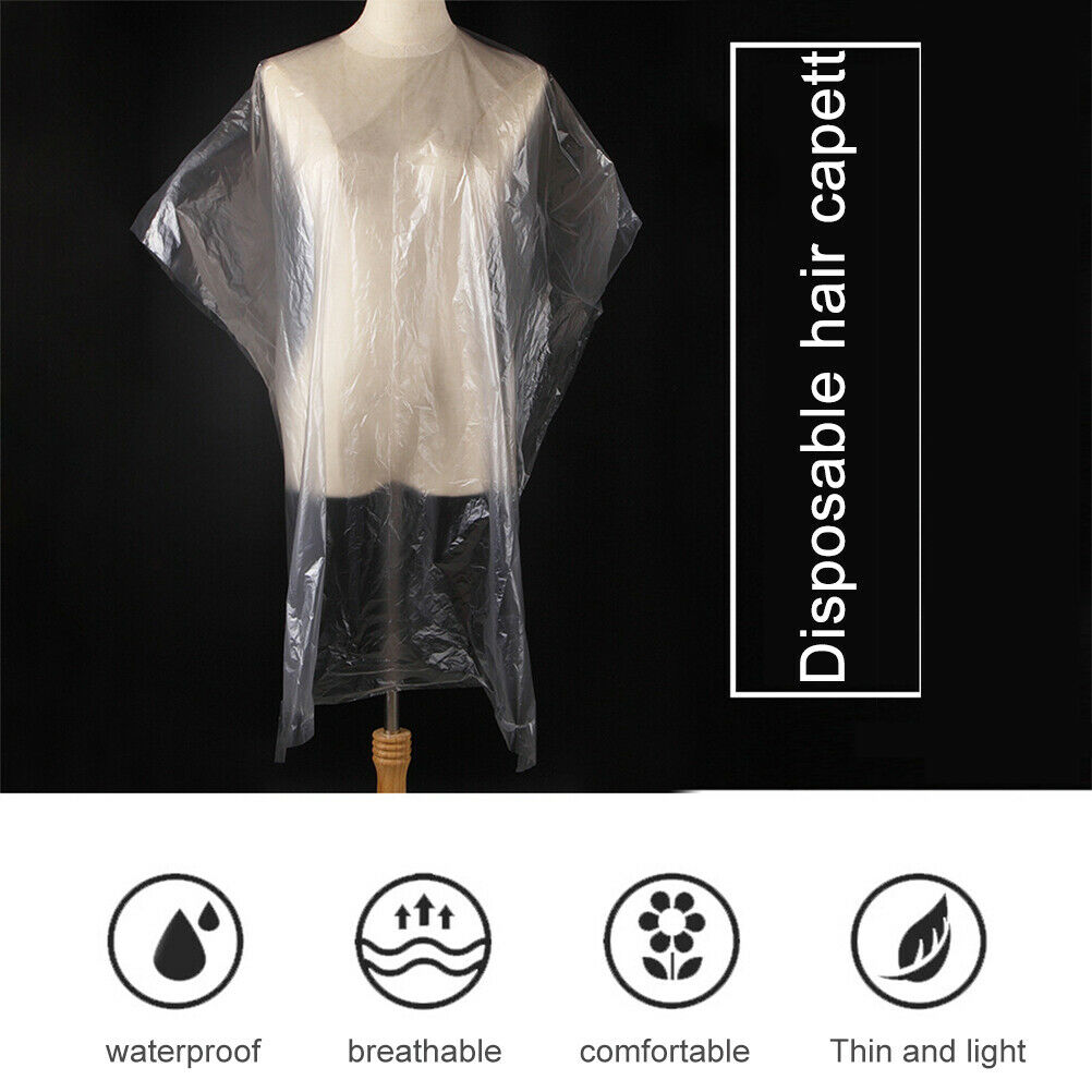 50Pcs Hair Cutting Capes Disposable Waterproof Hair Salon Cape Apron Barber Tool