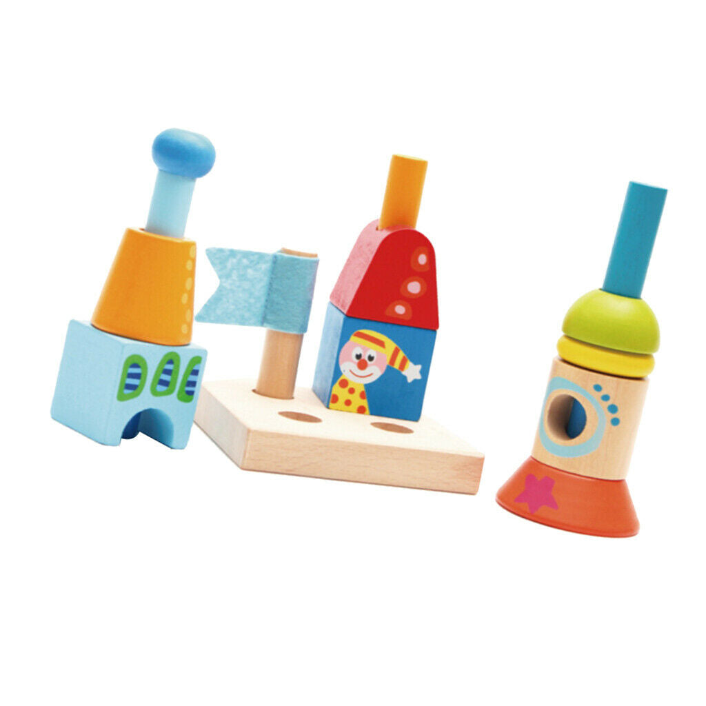 Color Shape Cognition Building Blocks, Wooden Toys Desktop Game Montessori