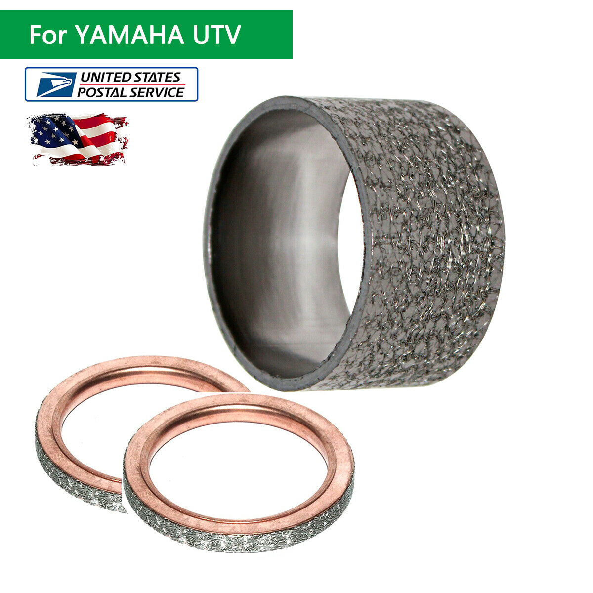 3PCS Exhaust Muffler Pipe Gaskets For Yamaha Rhino 660 YXR660F 4X4 2004-2007