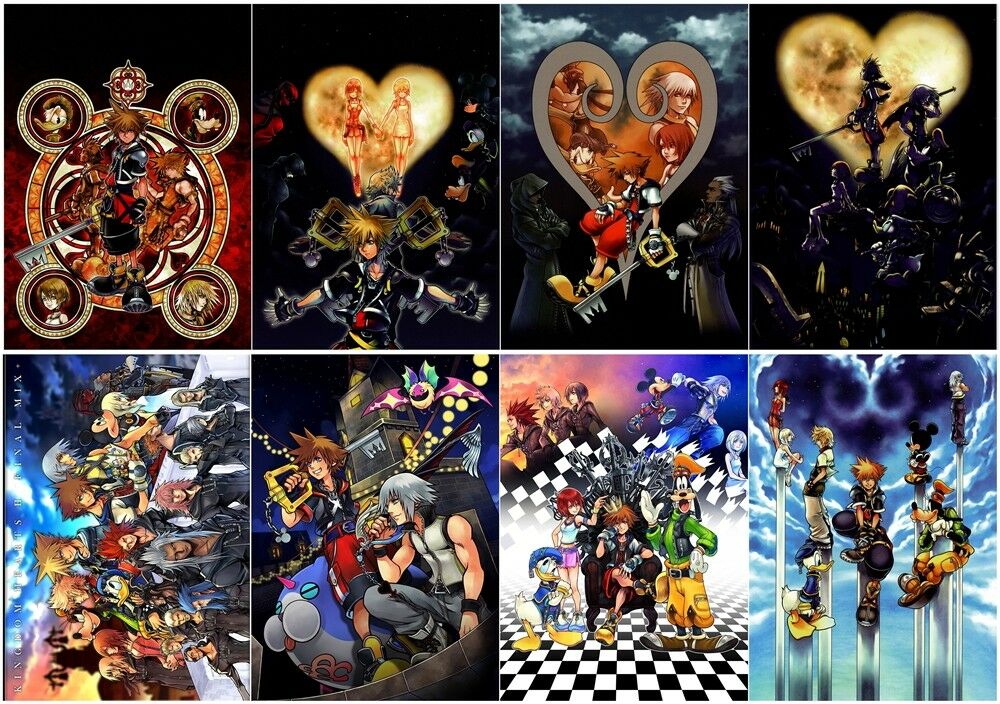 Kingdom Hearts Polypropylene A3 8 pieces Posters wall poster PPP029