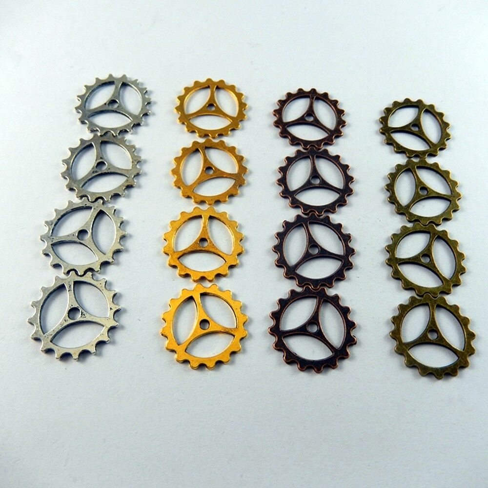 Lot of 24 Retro Steampunk Gear Metal Alloy Spacers Jewelry Making Beads 21*1mm