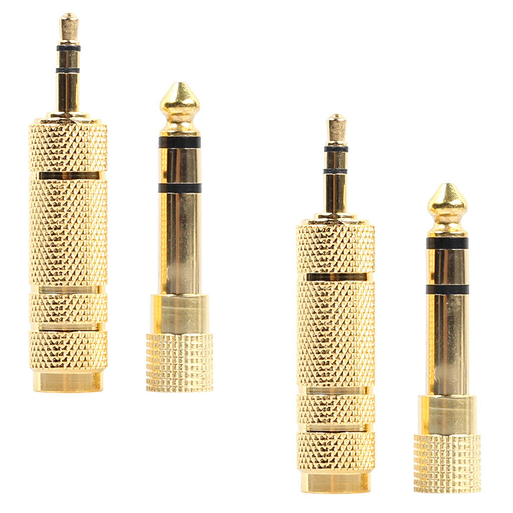 4 Pieces 6.35 Mm 1/4 '' Socket to 3.5 Mm 1/8 '' Stereo Headphone Jack Adapter