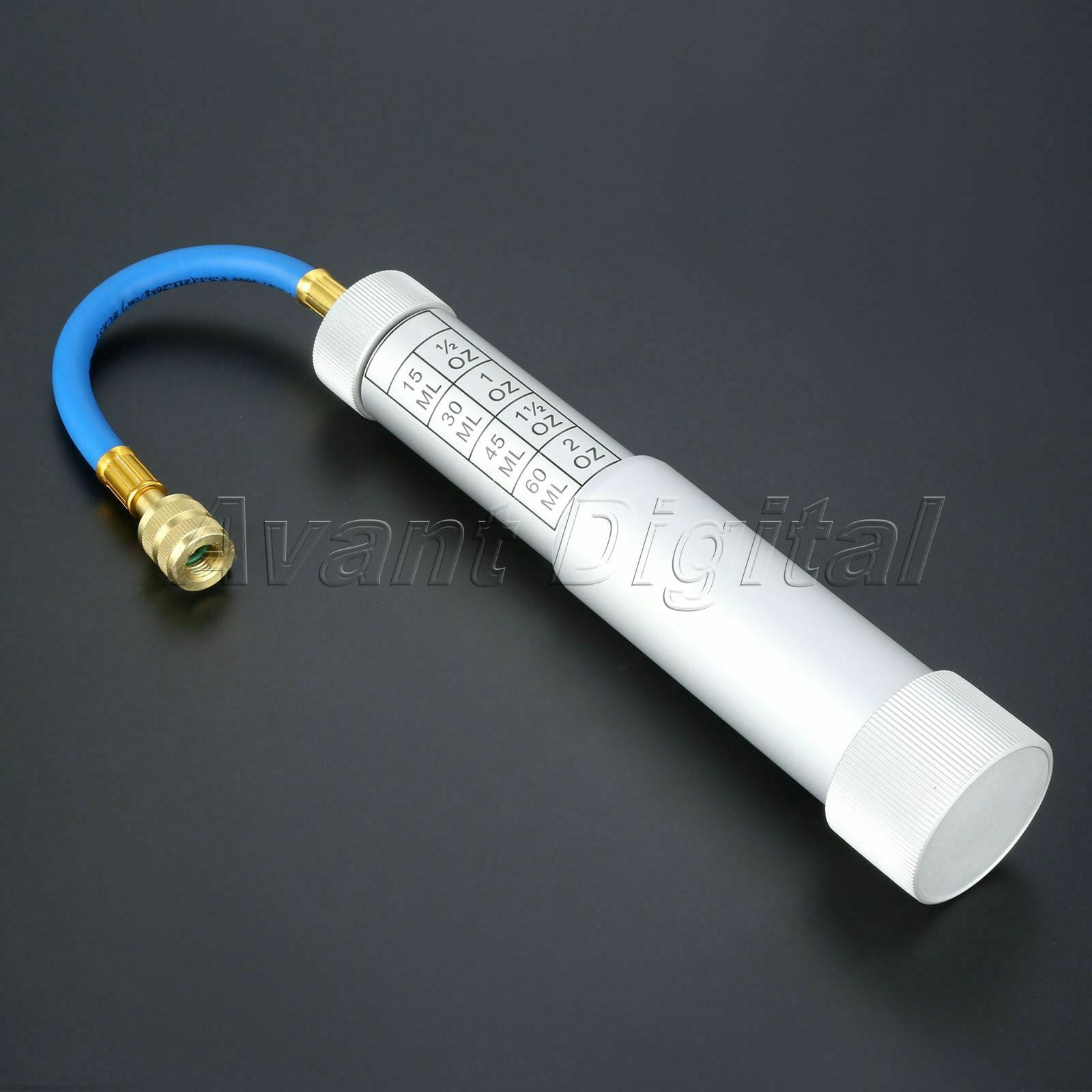 Hand Turn 2OZ A/C Oil Injector Connections 1/4”SAE Male and Female R134a R12 R22
