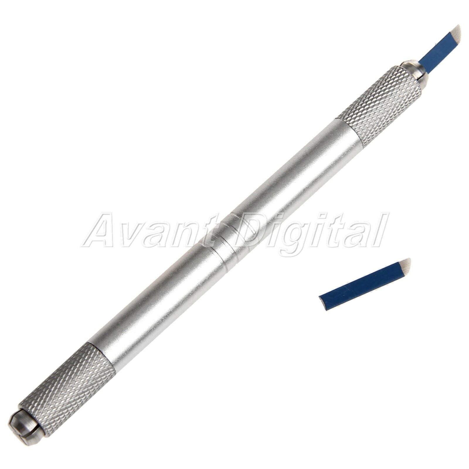 Professional permanent makeup Manual Tattoo Pen + 14pin blade Needle 10 Pcs
