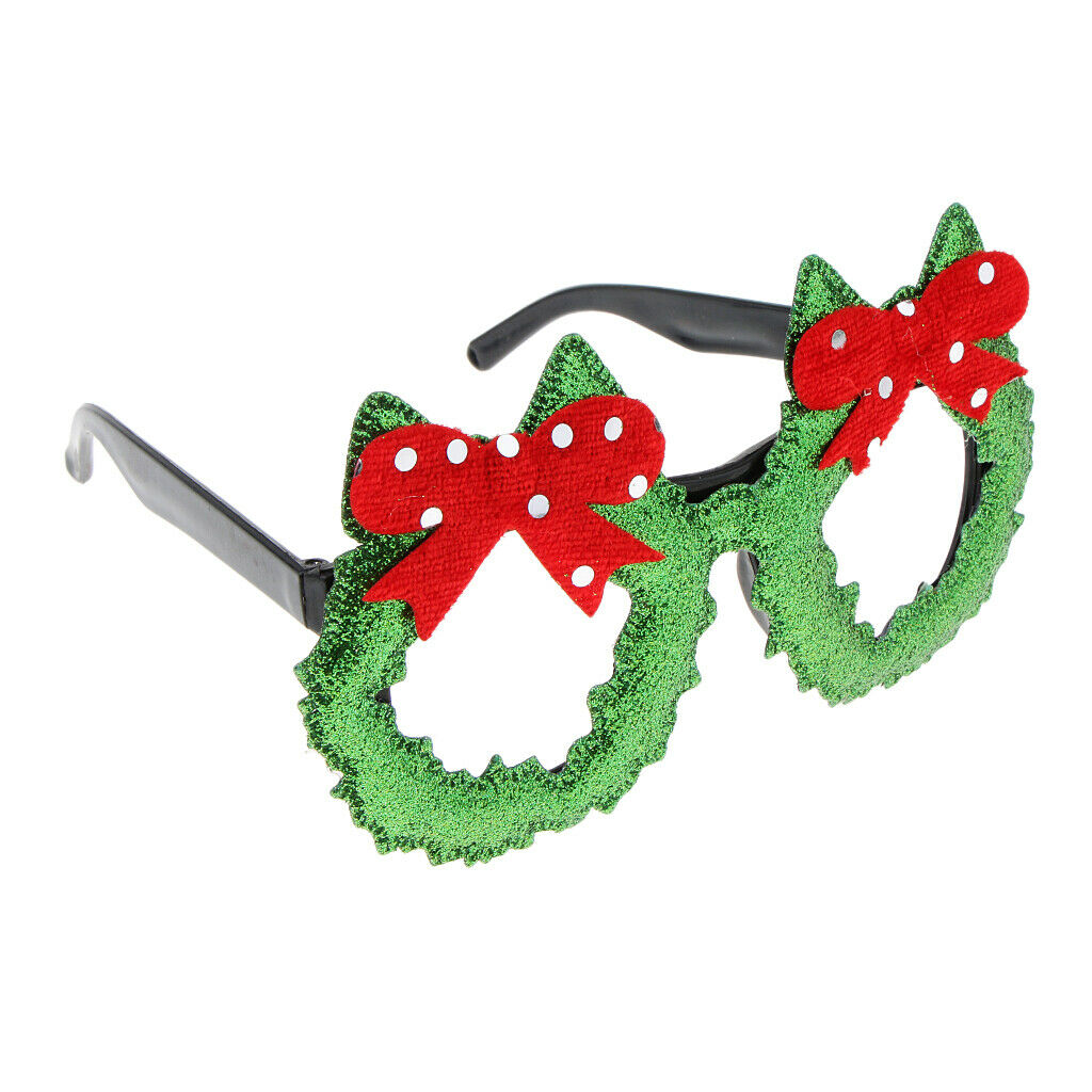 2 Pack Christmas Costume Eyewears Christmas Tree Bowknot Eyeglasses Frames for