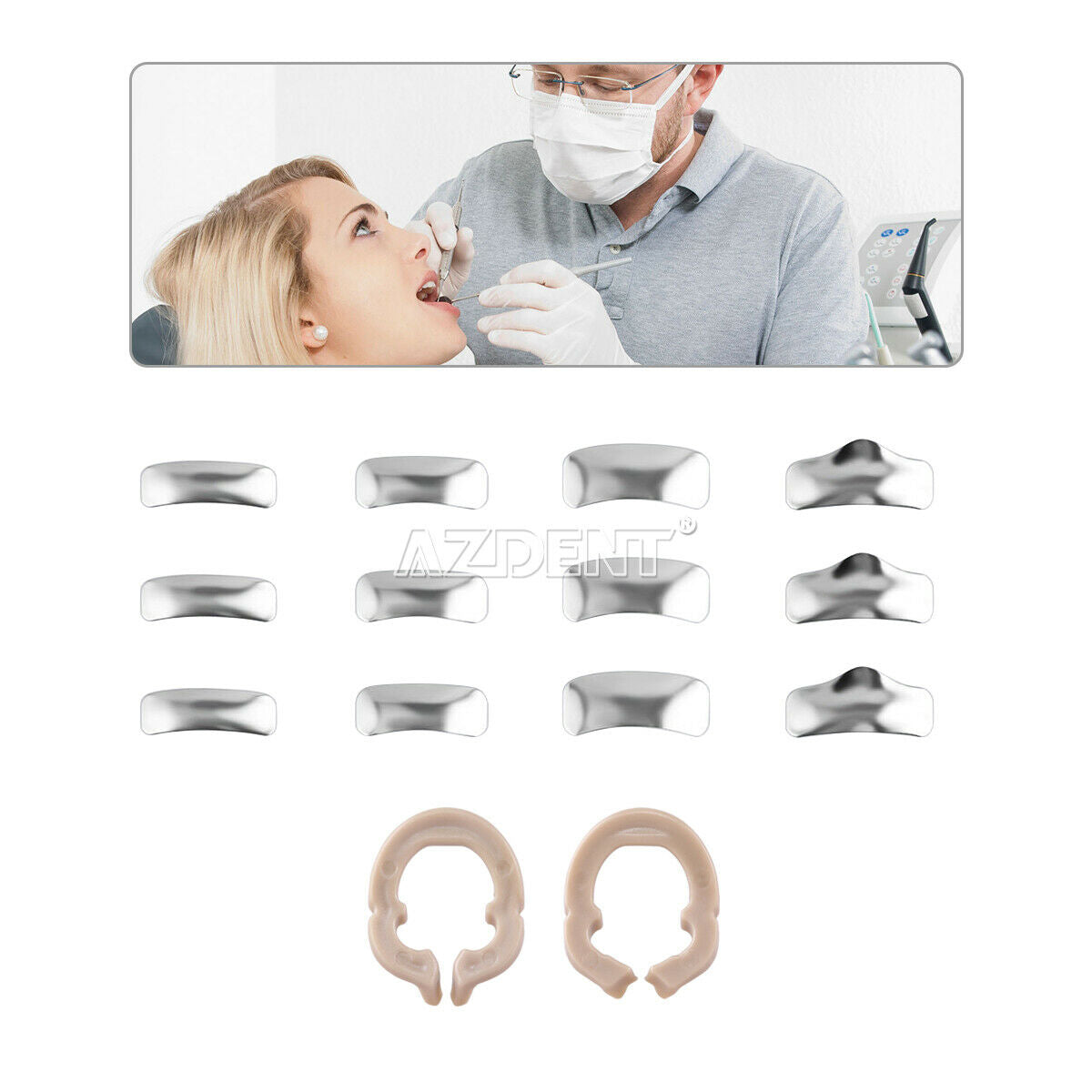 Professional Dental Sectional Contoured Metal Matrices Matrix Refill F2