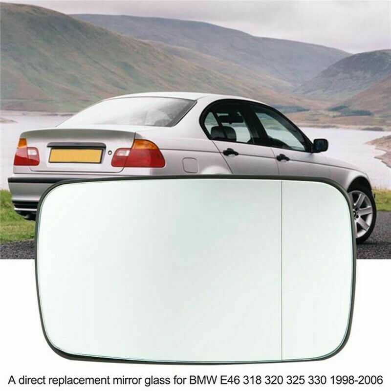 For BMW 3 Serie E46 4 Door Left Driver Side Door Heated Mirror Glass With Tinted