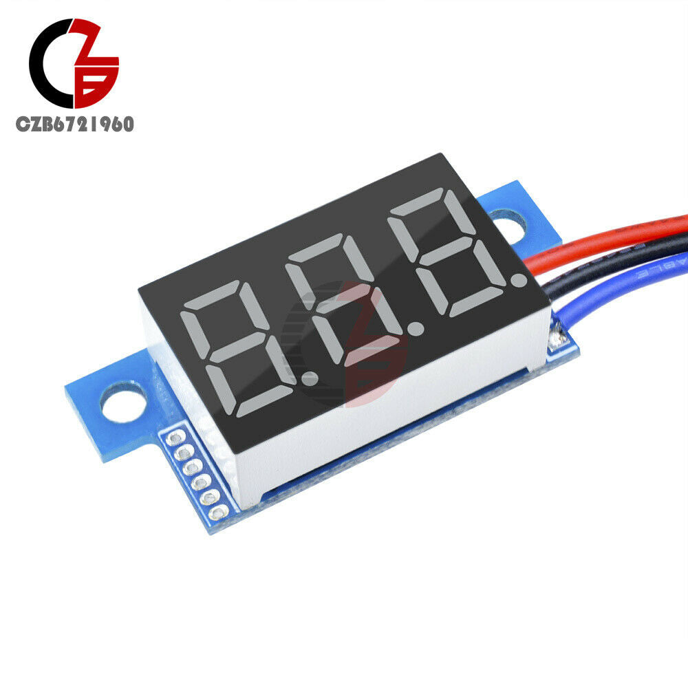 0.28" inch 3 Wire Voltmeter Blue Mini DC 0-99.9V Digital Panel Meter LED Voltage