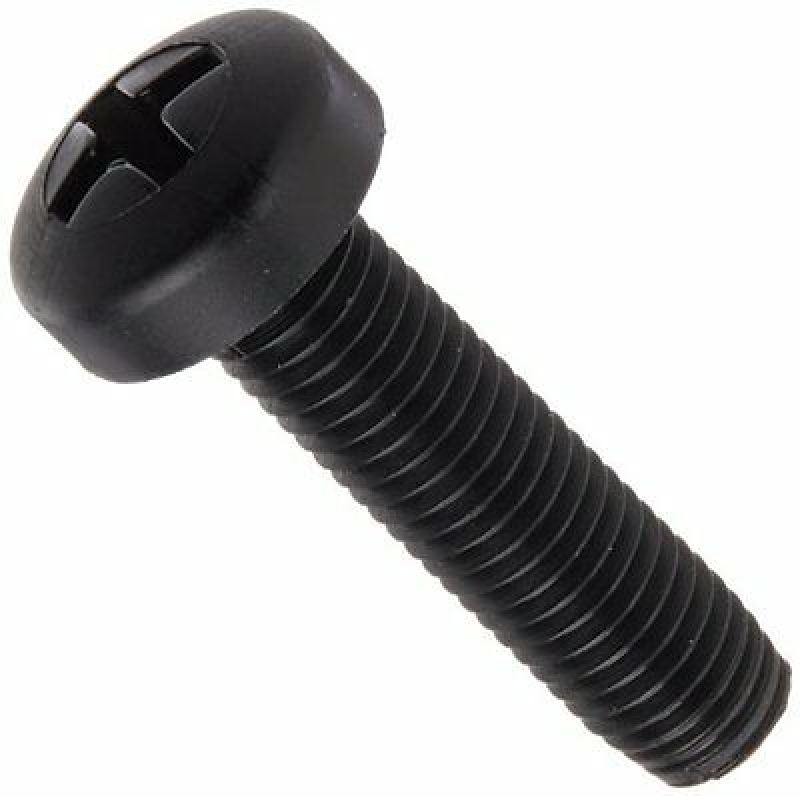 100pcs M3 x 12mm Nylon screw round Phillips pan head screws Black