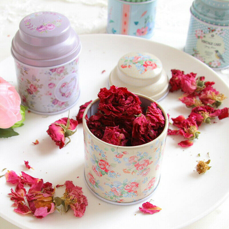 Home Flower Metal Iron Tin Can Storage Tea Candy Coin Jewelry Gift Box Ca.l8