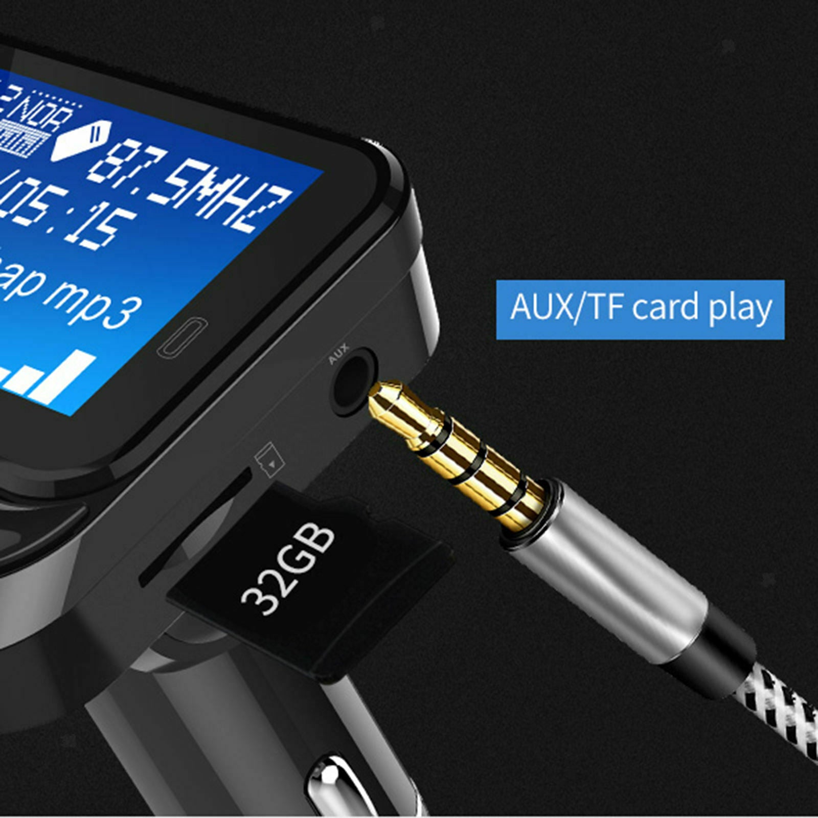 Bluetooth FM Transmitter Car Charger Quick Charging Handsfree Calling