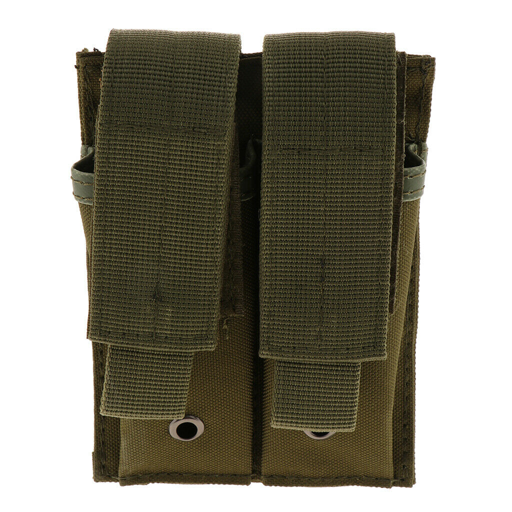 Outdoor Double Pouch Bag Flashlight Holder Sports Travel Pouch Navy Green