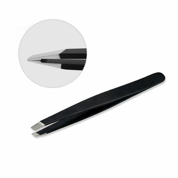 2021 Professional Stainless Steel Coated Tweezers Set Eyebrow Hair Pluckers - US