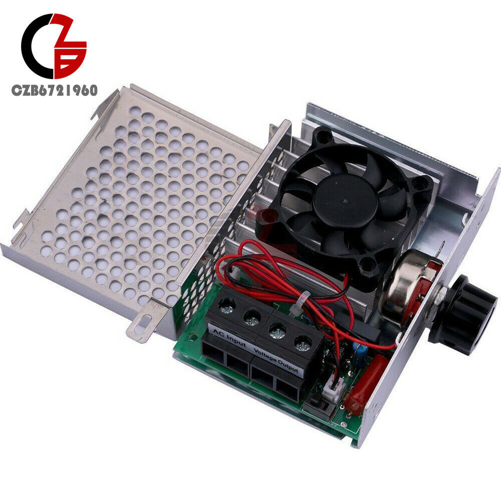 10000W AC110V Electronic SCR Regulator Voltage Motor Speed Temp Controller + Fan