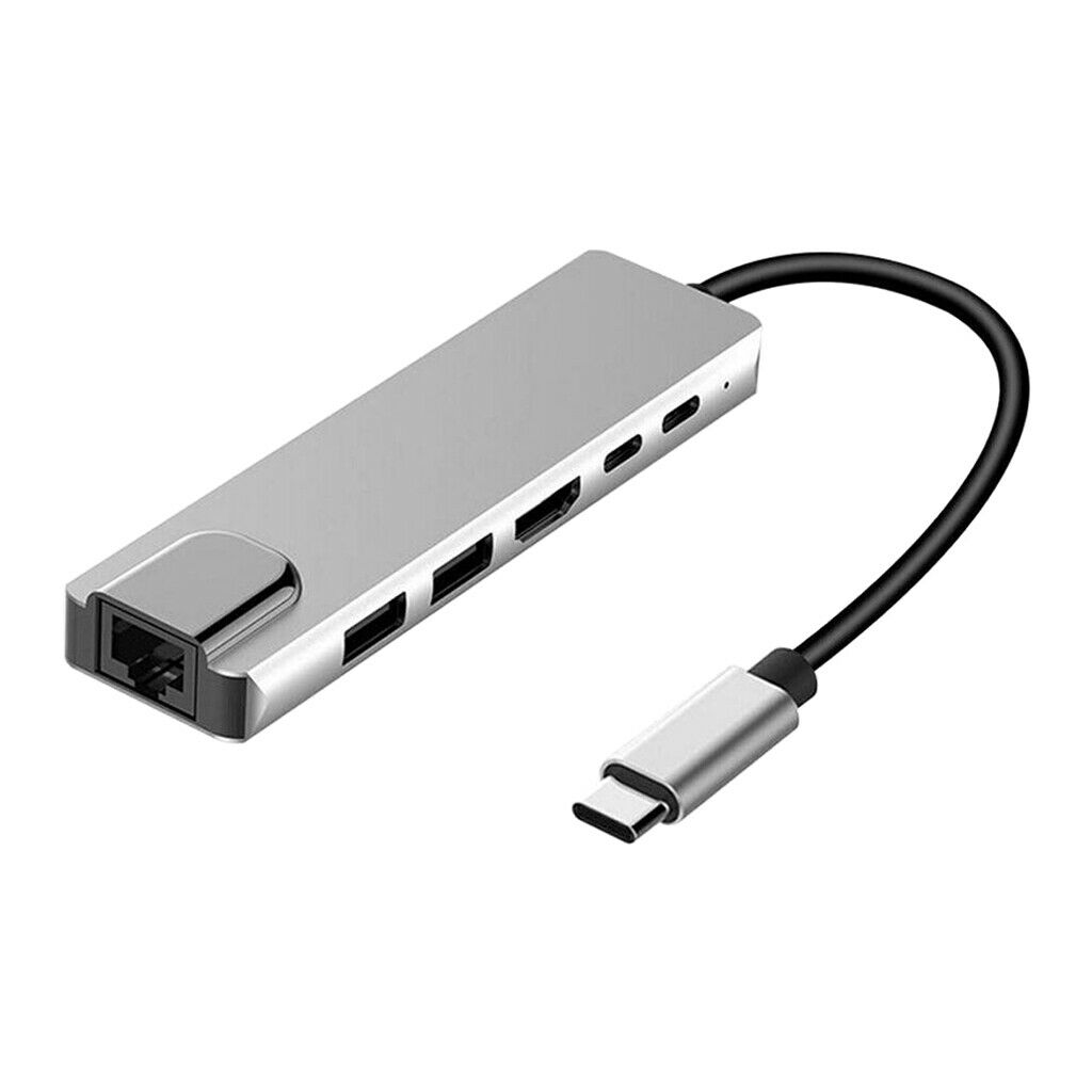 USB Type C Hub Adapter Dock with 4K HDMI PD RJ45 Ethernet Adapter for MacBook