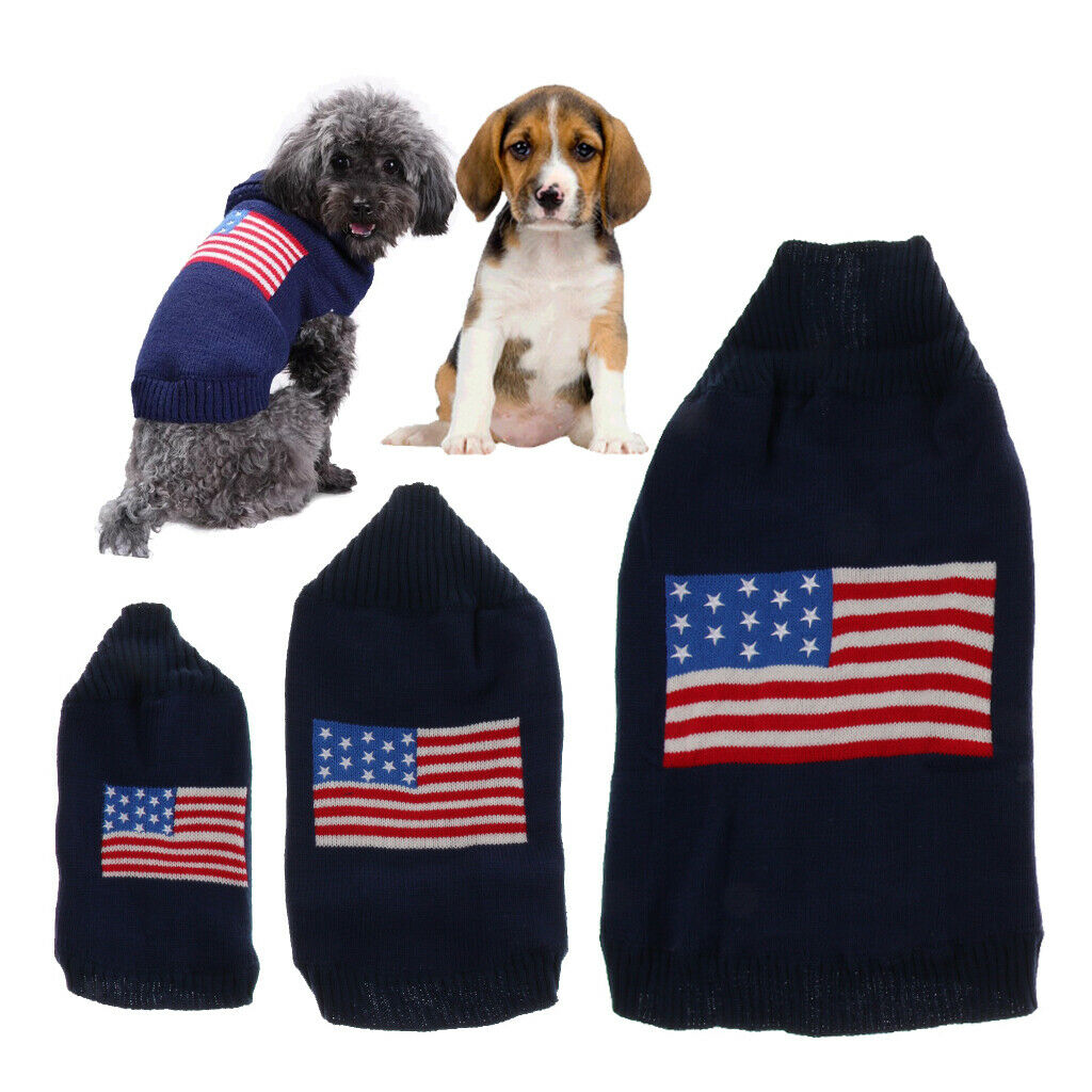 Pet Dog Puppy Blue Sweater Autumn Winter Clothes Warm Jumper Costume   XS