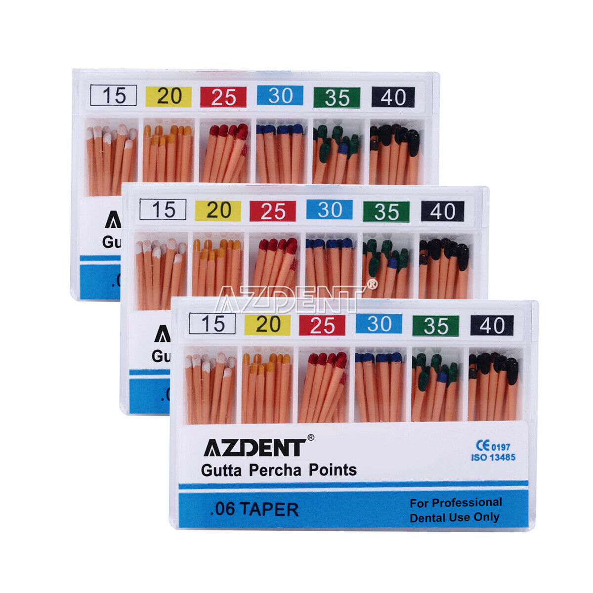 10 Packs Dental Gutta Percha Point Taper 0.06 15-40# for Professional Dental Use