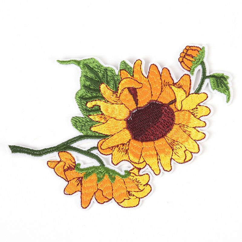 sunflower iron on patch embroidered clothes patch for clothing garment app.l8