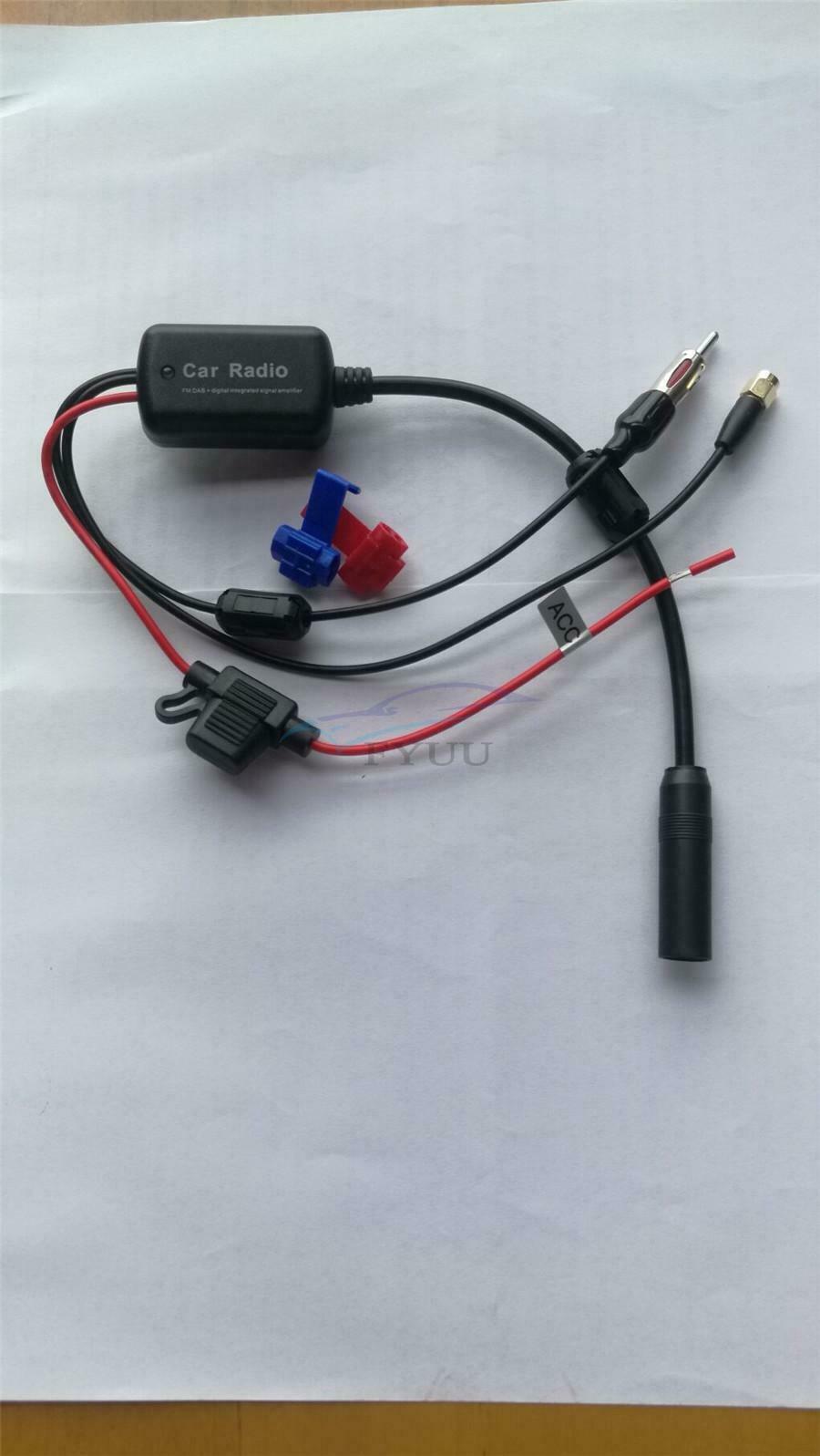 1PCS 12V-24V Car Truck Stereo Antenna FM + DAB Antenna Active Amplifier Enhancer
