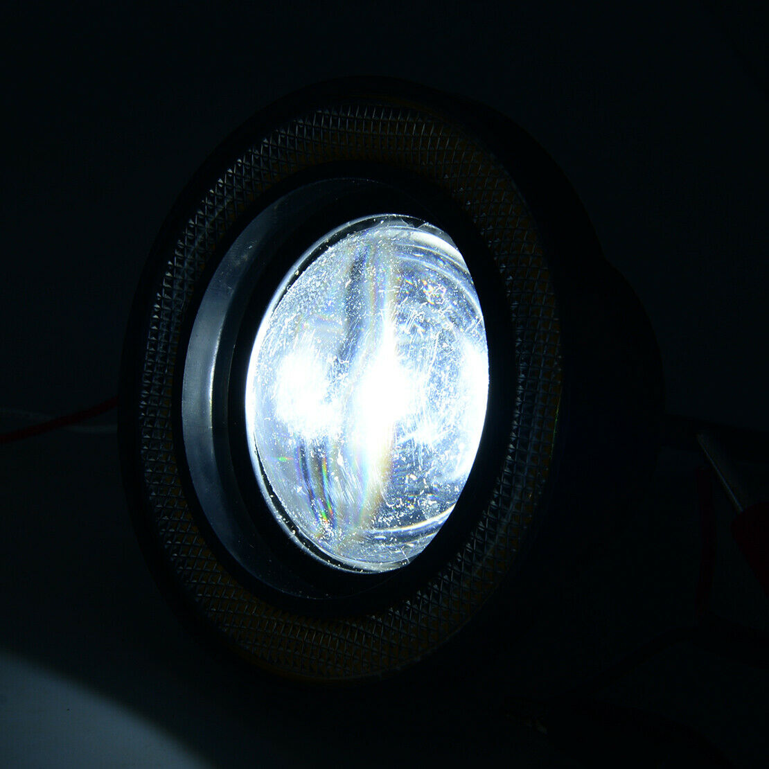 Pair COB LED Fog Light White & Yellow Angel Eyes Halo Ring DRL Lamp 2.5" 3" 3.5"