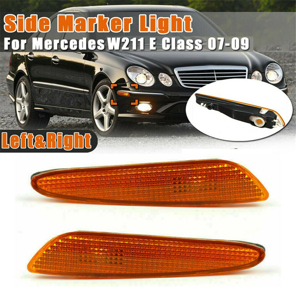 2x Car Front Bumper Side Marker Lights For Mercedes Benz W211 E-Class E320 07-09