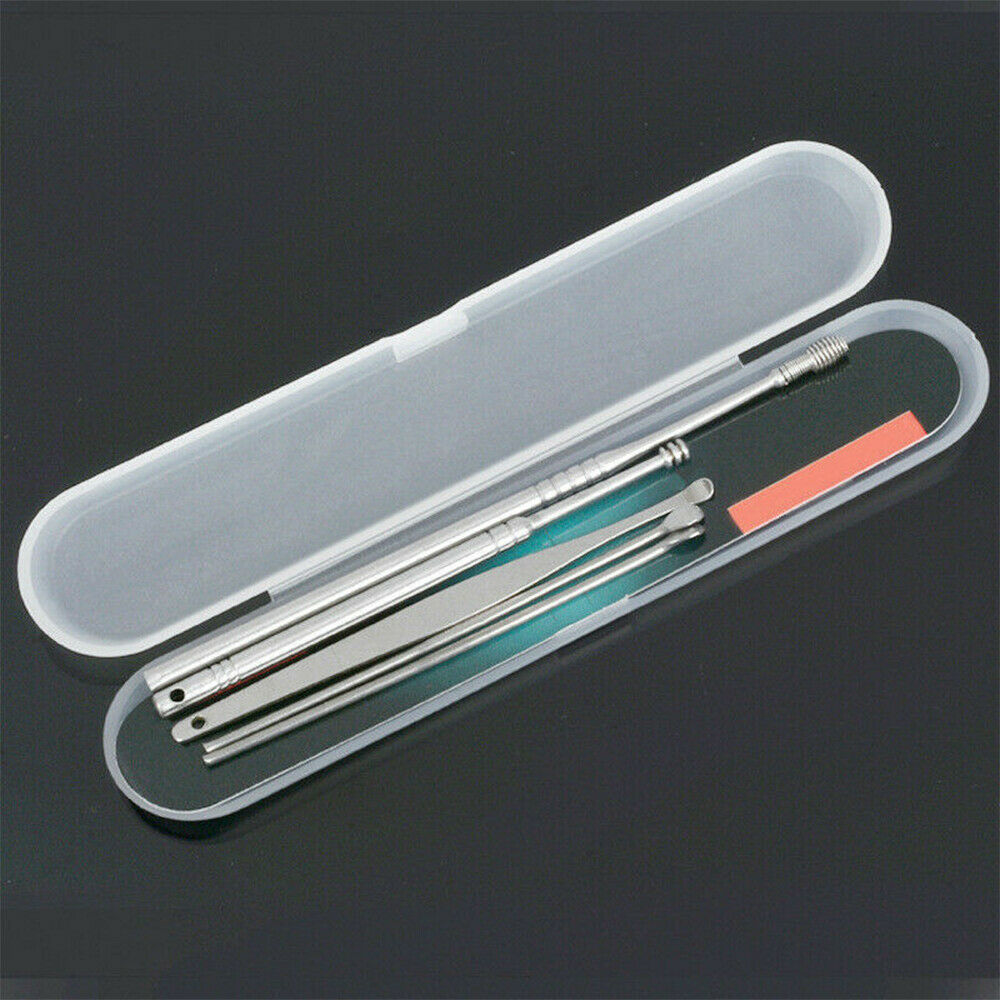 5Pcs Stainless Steel Spiral Ear Picks Spoon Wax Removal Cleaner Ear Care Tools
