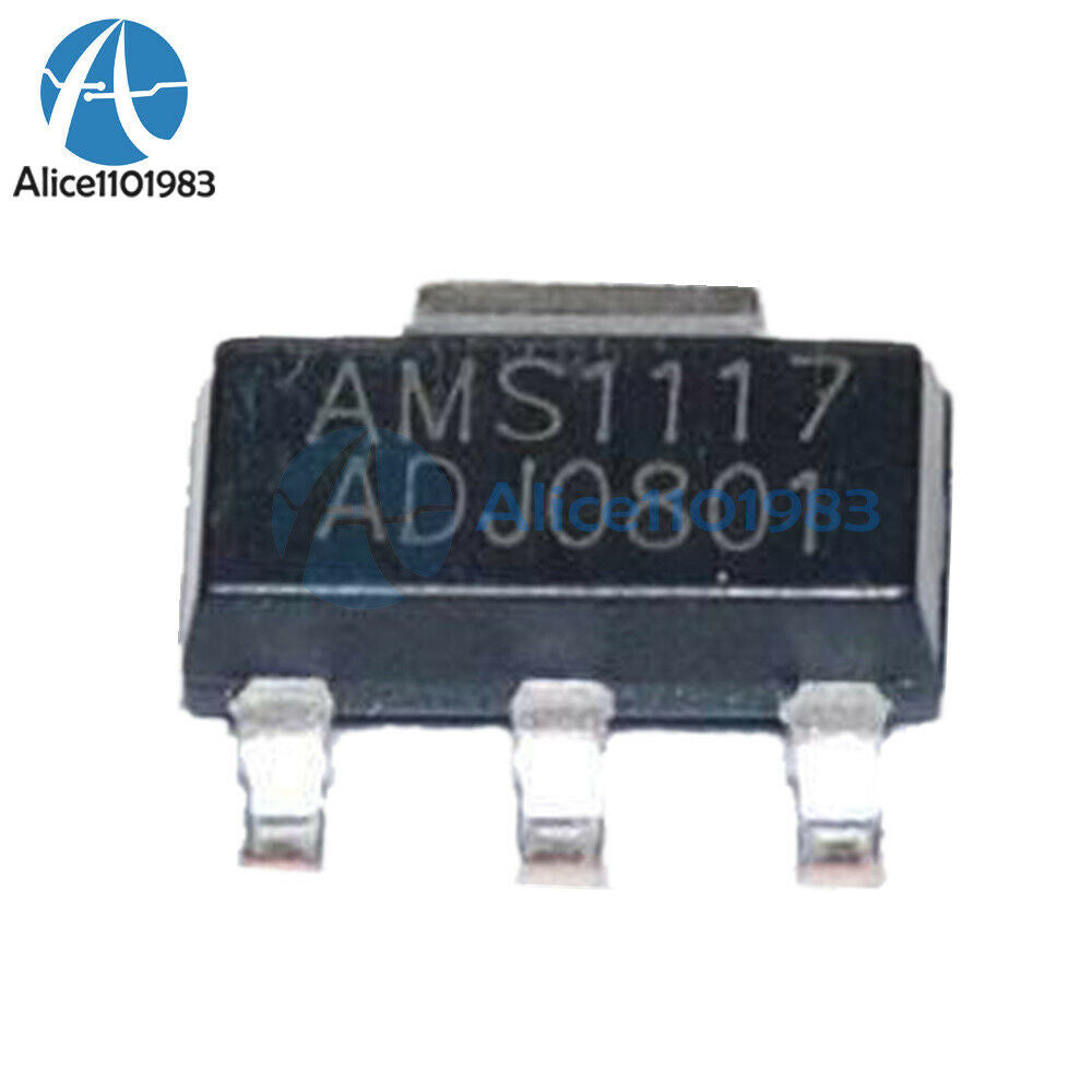 10PCS AMS1117-ADJ LM1117-ADJ AMS1117 LM1117 IC 1A Voltage Regulator SOT-223