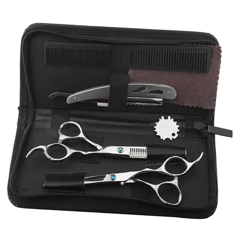 Pro Salon Hair Cutting Scissors Haircut Barber Household Shears Razor Kit