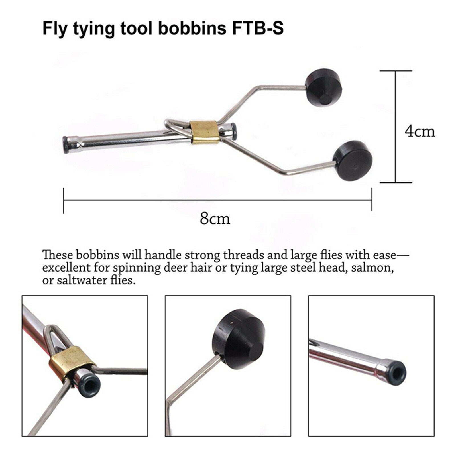 5pcs Fly Tying Tool Kit Bobbin Thread Holder Whip Finisher with Storage Box