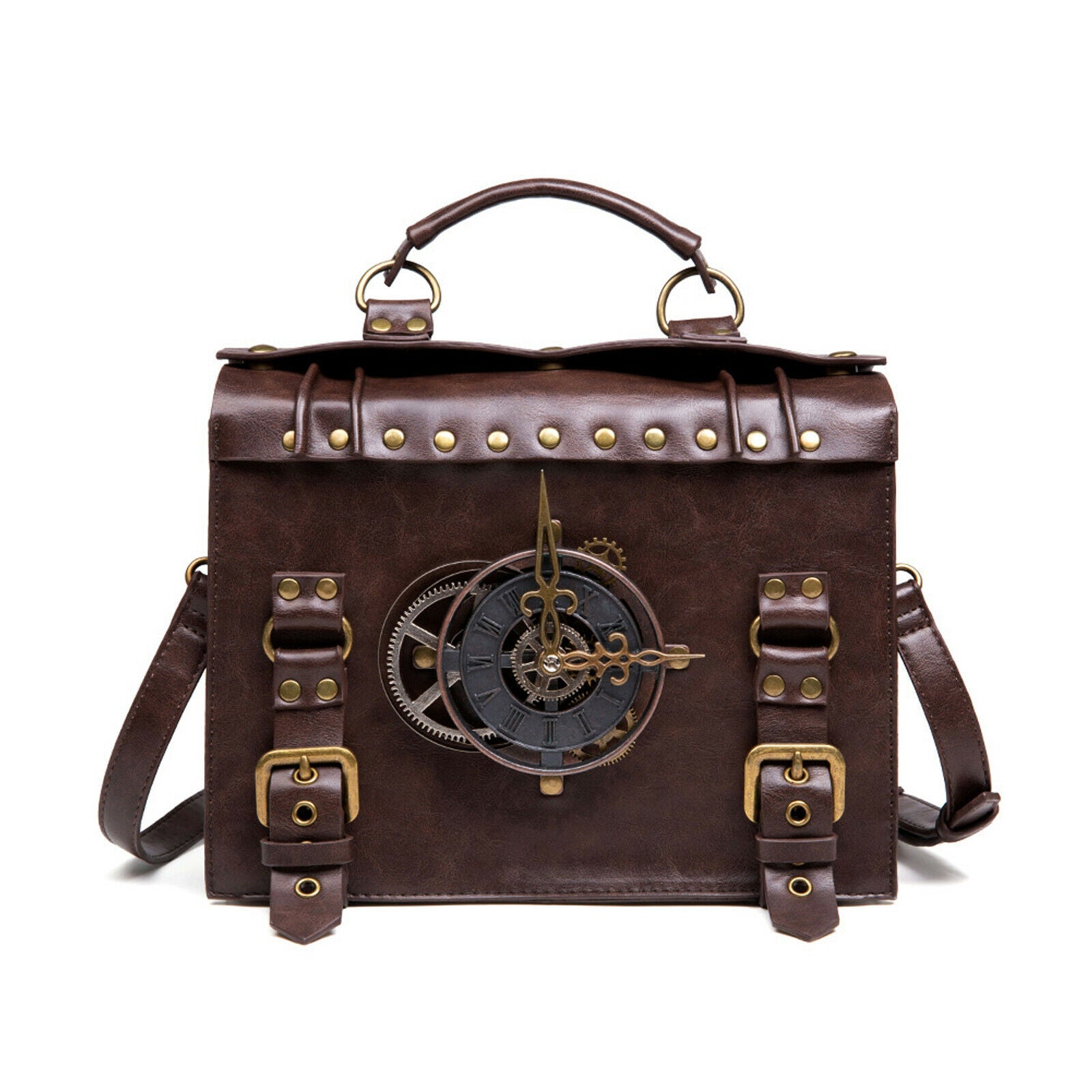 Womens Steampunk Gothic Bags Hip Crossbody Shoulder Handbag Rock Faux Leather