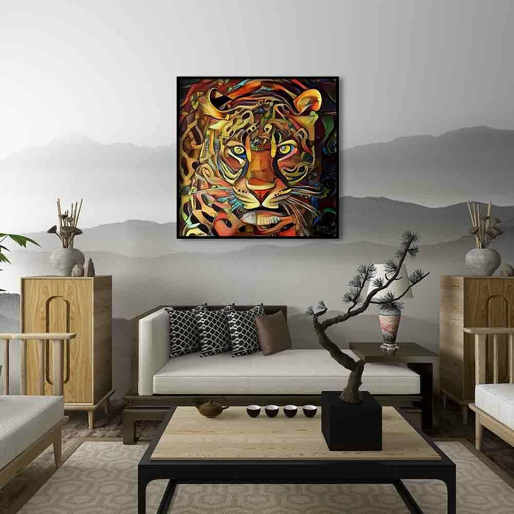 Tiger Diamond Painting 5D DIY Full Round Drill Mosaic Handmade Wall Picture @