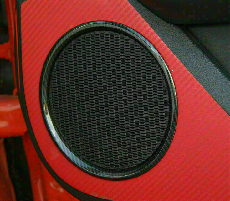 2x ABS Door Sound Speaker Loudspeake Cover Trim Ring For Ford Mustang 15-16 C CN