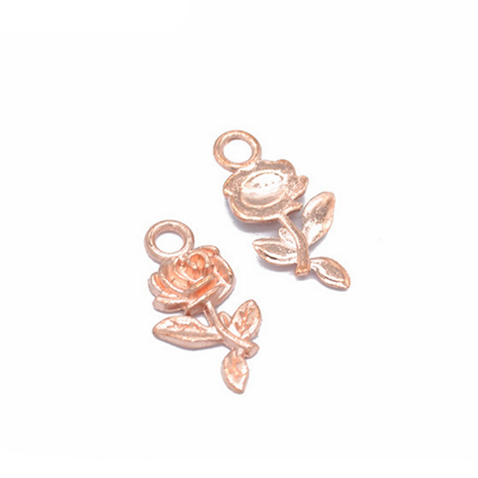 40pcs Alloy Rose Shape DIY Pendant Charms Bracelet Pendant 20x10mm Crafts