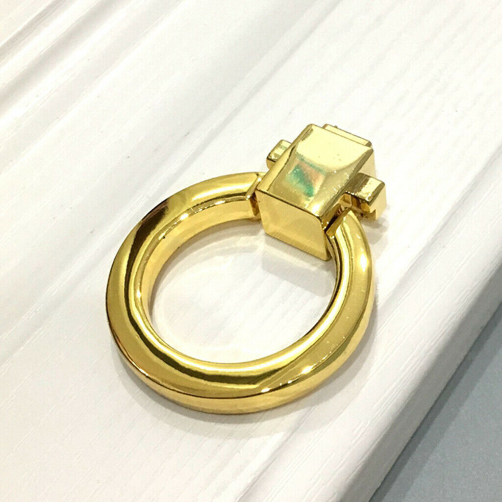 Bright Golden Color Cabinet Knob Round  Handle Furniture Hardware Metal