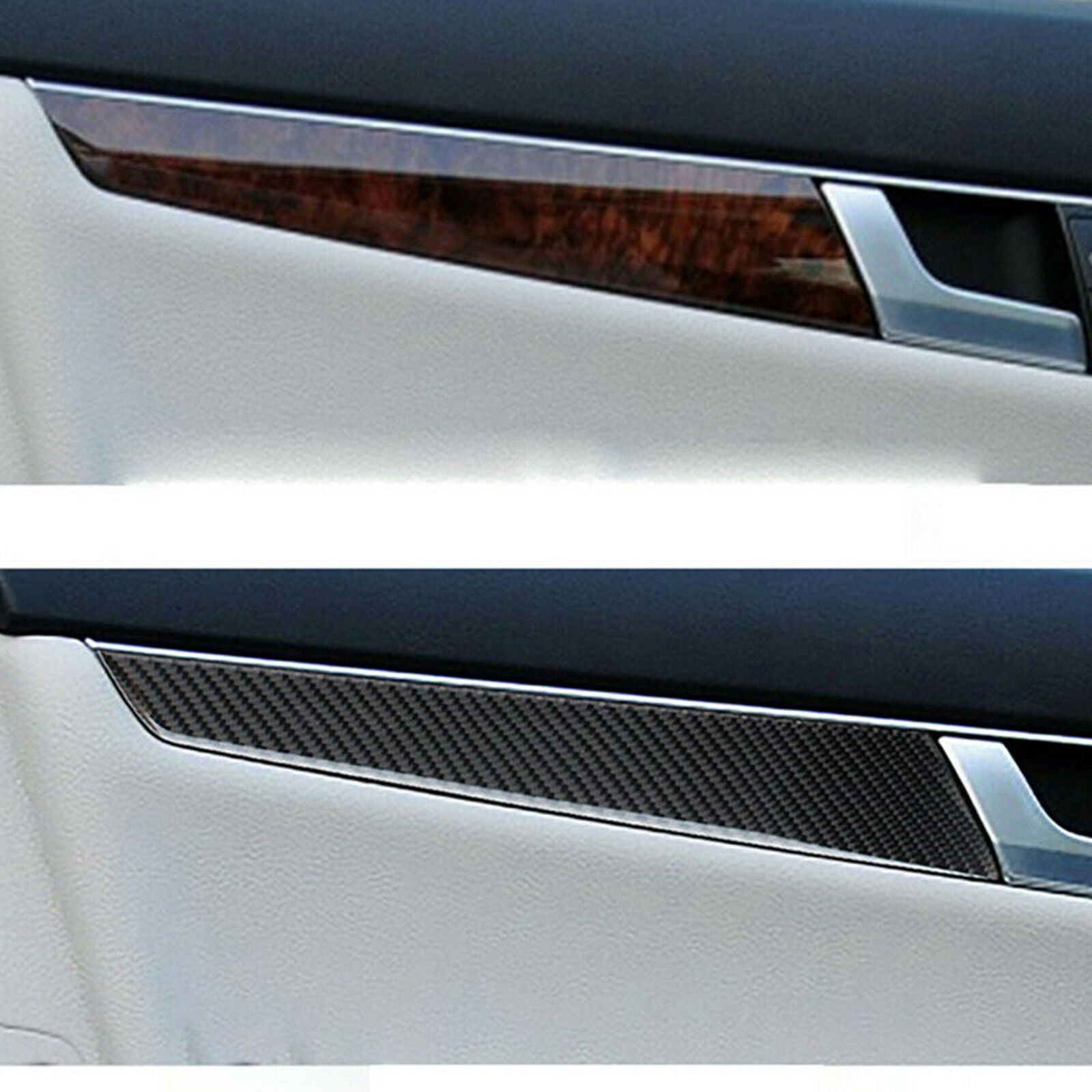 4Pcs Carbon Fiber Interior Door Panel Cover Trim For Mercedes-Benz W204 2007-13