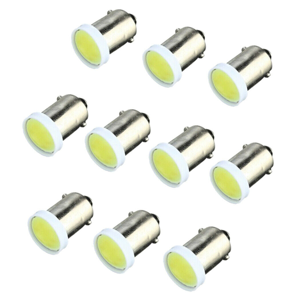 10pcs BA9S COB LED Car Dash/Meter/Reading Light Side Wedge Bulbs White