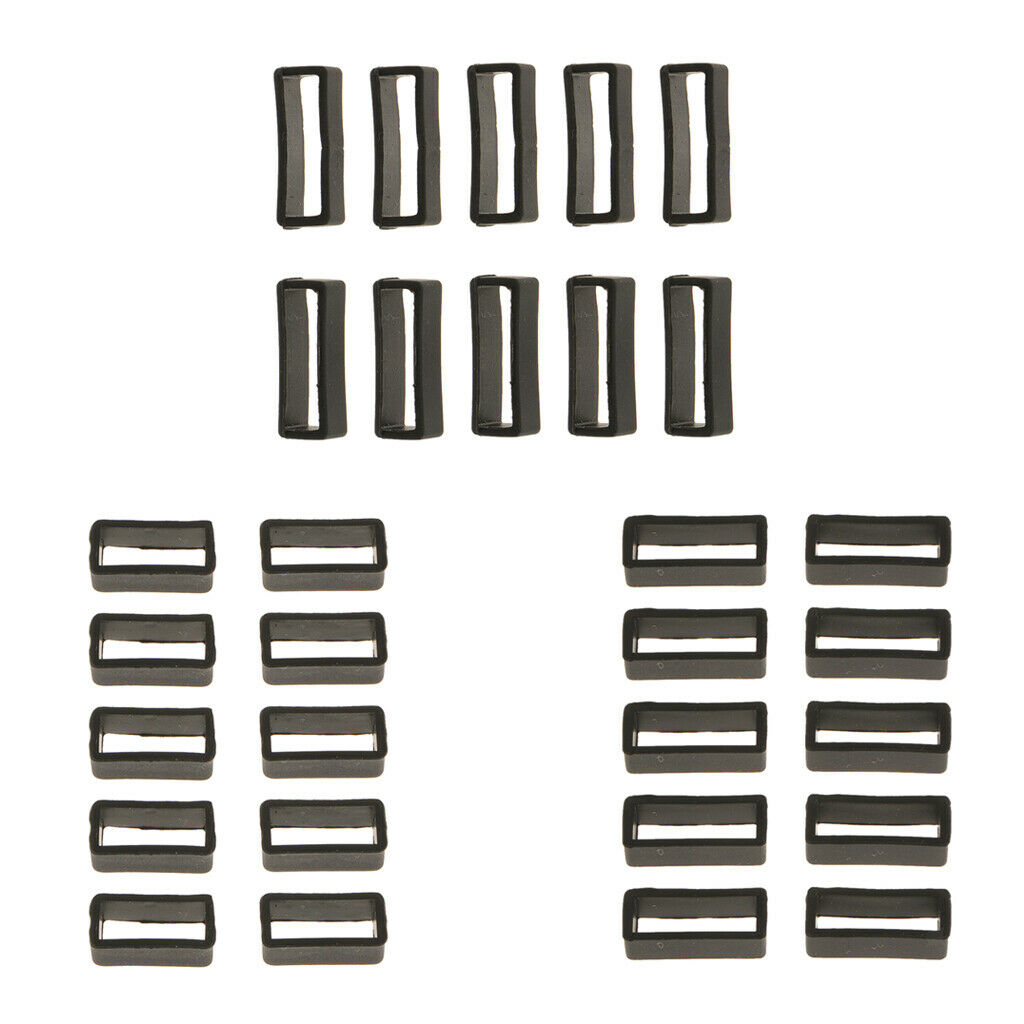 30x Black Watch Band Strap Replacement Small Rubber Strap Ends Loops Holder