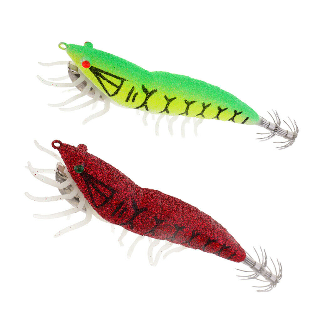 2pcs/pack Glow In Dark Squid Lure Hooks Cuttlefish Fishing Lures Jig Bait Hooks