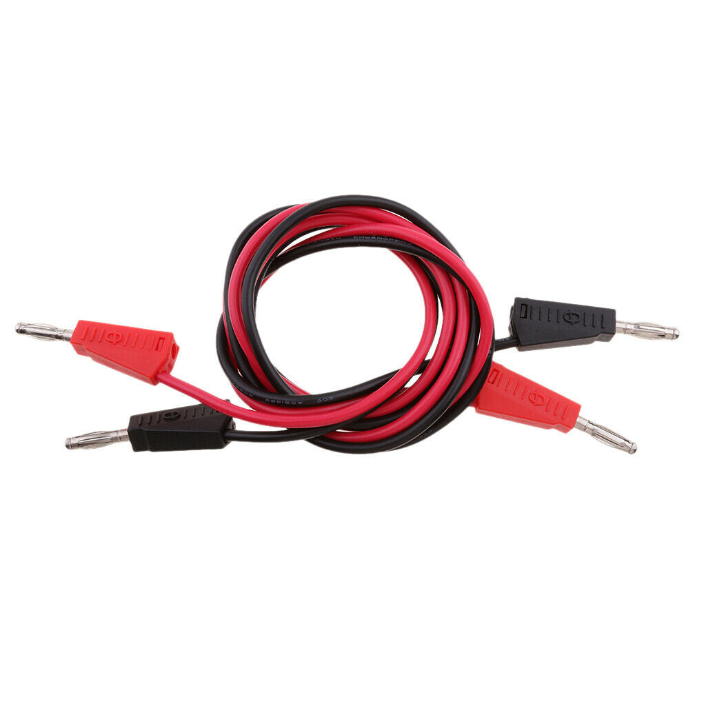2PCS Alligator Clip Test Lead To Probe Injection-type Red Black Test Leads