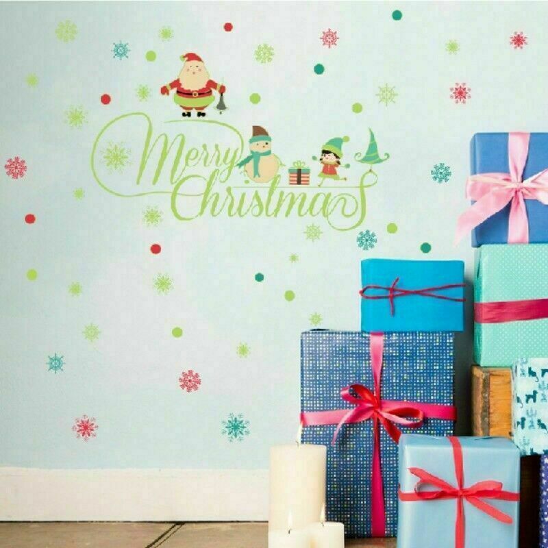 Luminous Christmas Glass Stickers Self-adhesive Window Stickers Home Decor NR9