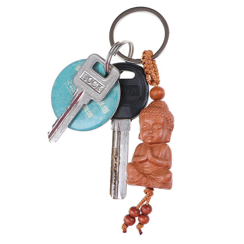 Mahogany Three-dimensional Engraving key chain Lifelike Buddha Pendant Ke.l8