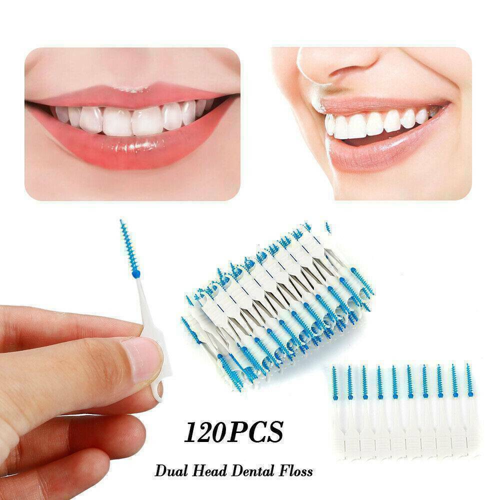 120Pcs Tooth Flossing Head Oral Hygiene Cleaner Interdental Brush Toothpick