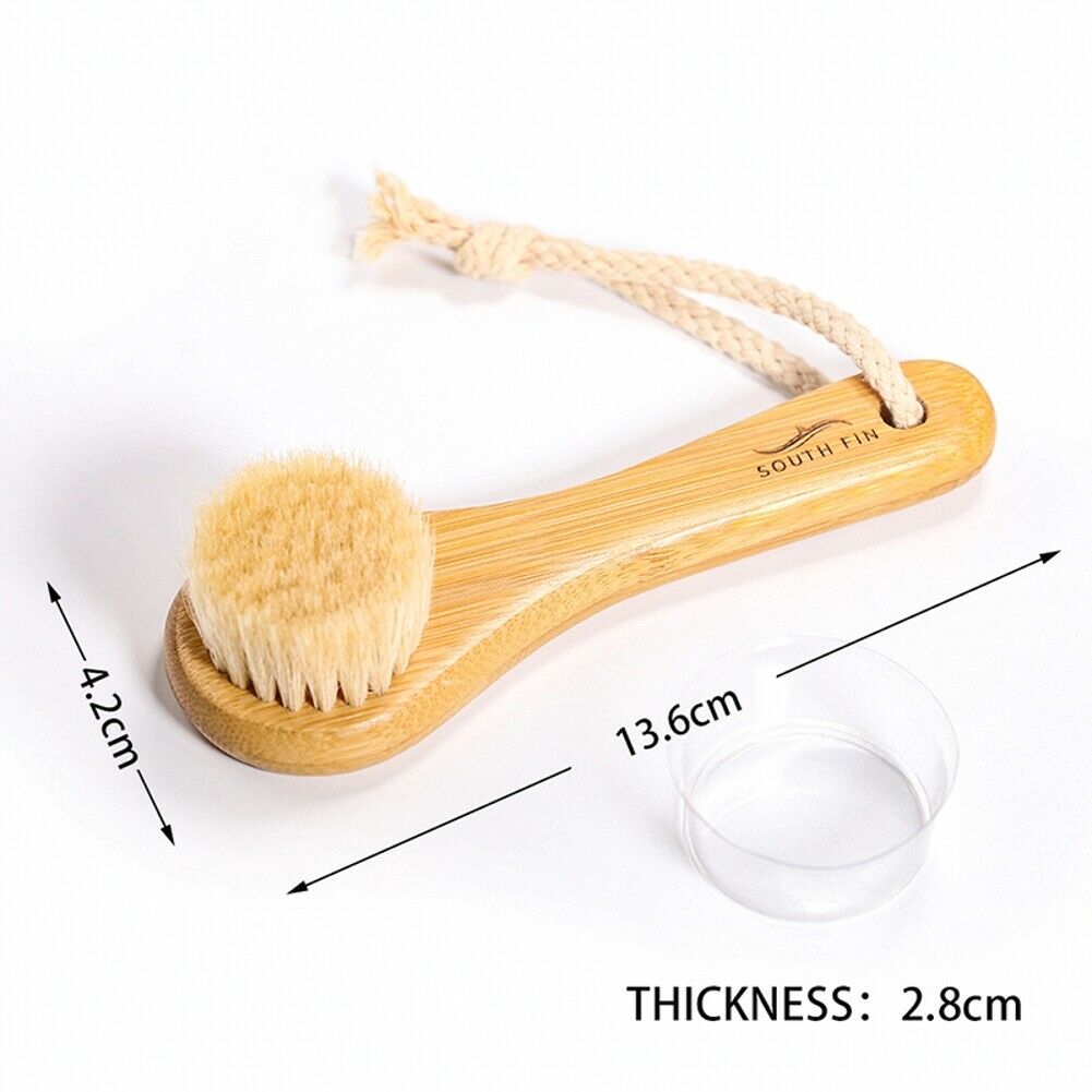 Bamboo Handle Wash Cleansing Brushes Dry Face Clean Brush For Facial Exfoliation