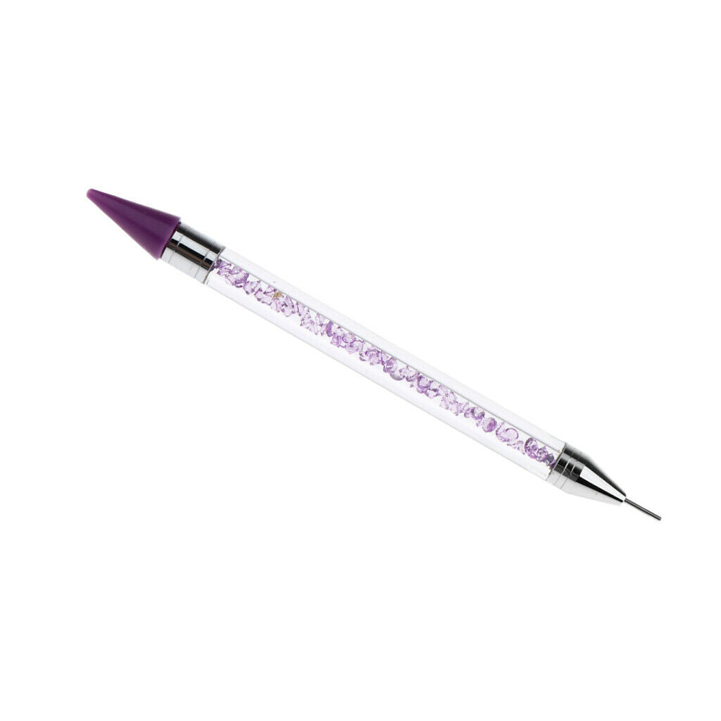 2x Nail Art Rhinestone Picker Adhesive Wax Tip Pencil Dotting Pen Applicator