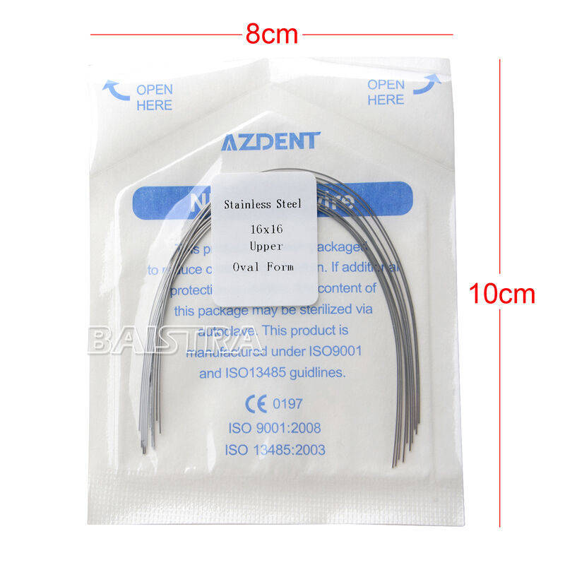 30 X Dental Ortho Arch Wire Stainless Steel Rectangular Oval 16X16 Upper AZDENT