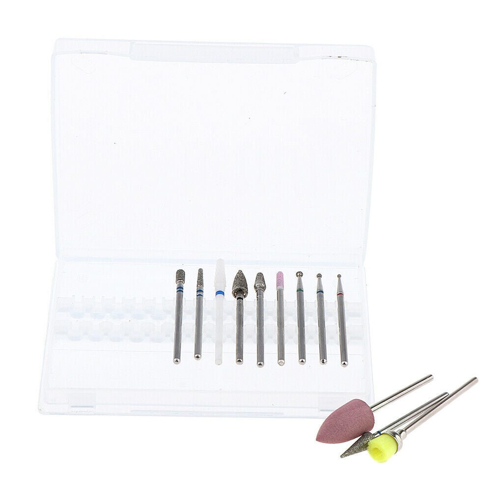 12pcs/set Cuticle Clean Nail Drill Bit File Polishing Electric Drill Bits 03