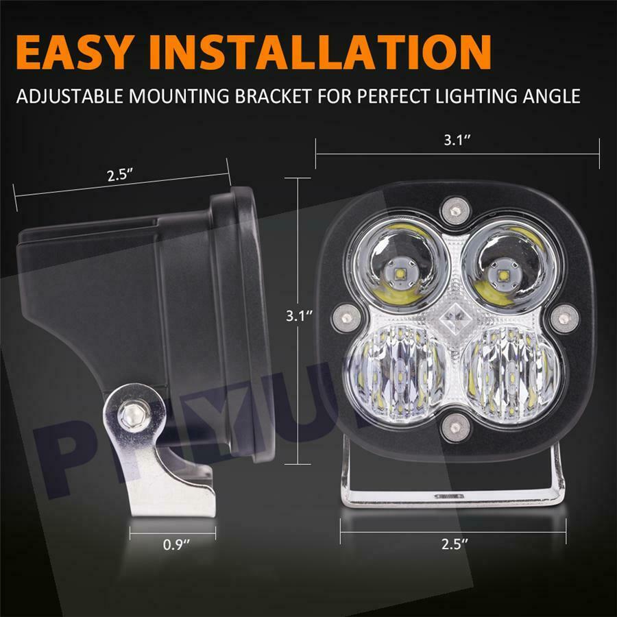 2pc 3.1" 80W 8000LM LED Work Light Bar Combo Off Road Driving Fog Lamp Bright